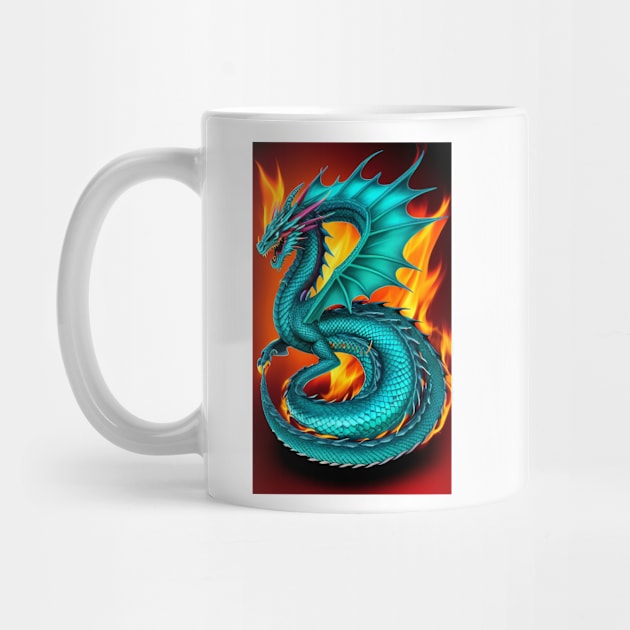 Dragon Fire Turquoise Fantasy by ShopSunday